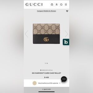 Gucci GG Marmont Card Case Wallet
